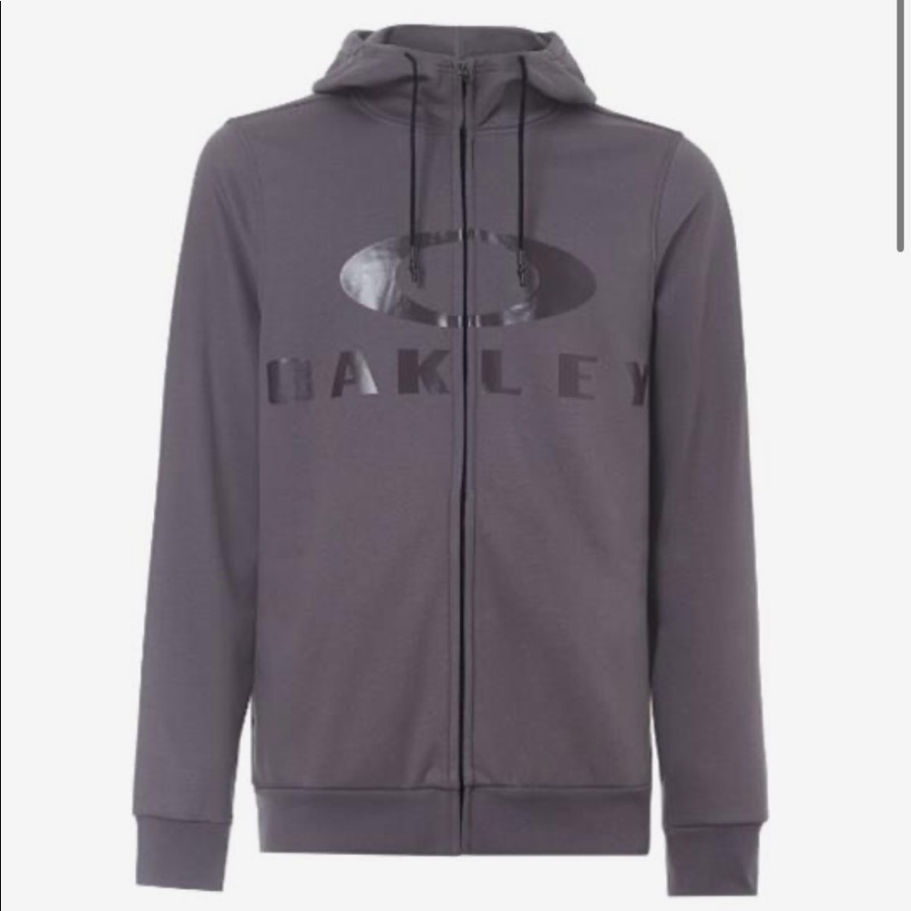 Men’s gray zip up Oakley sweatshirt